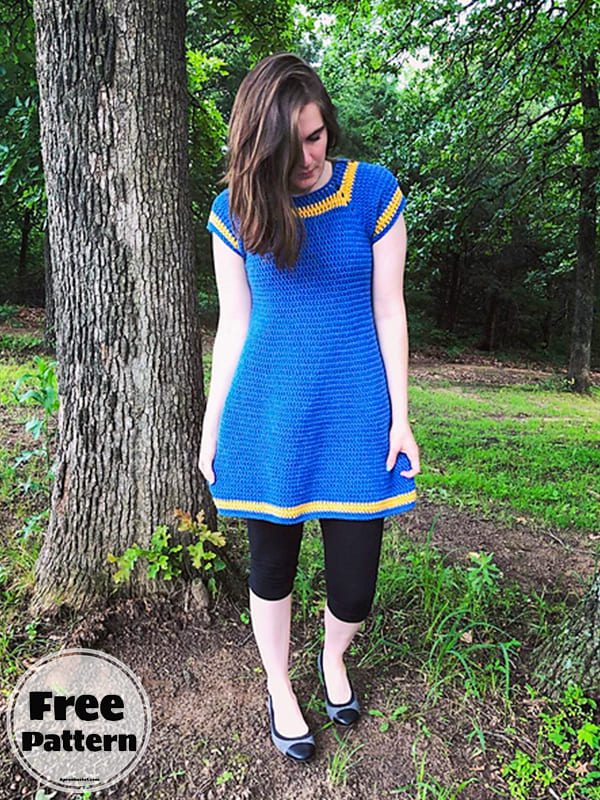 Blue Crochet Dress