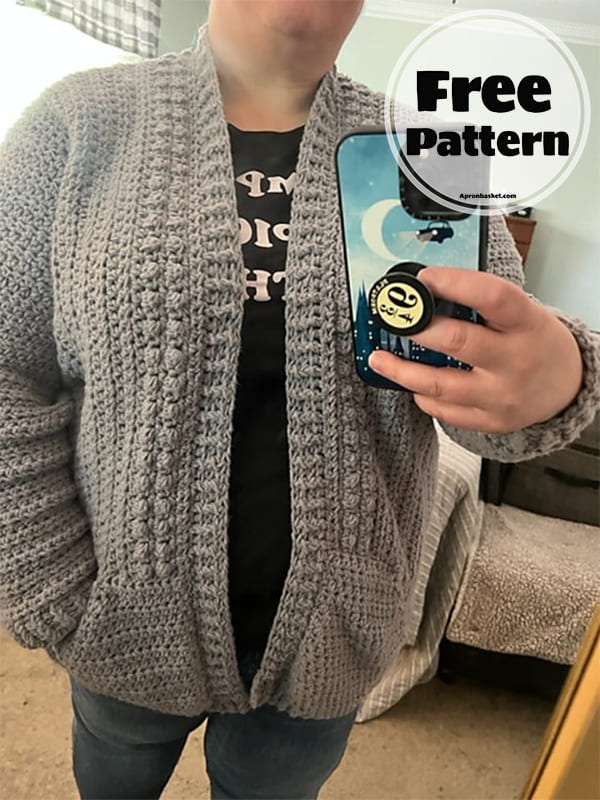 Boyfriend cardigan crochet pattern