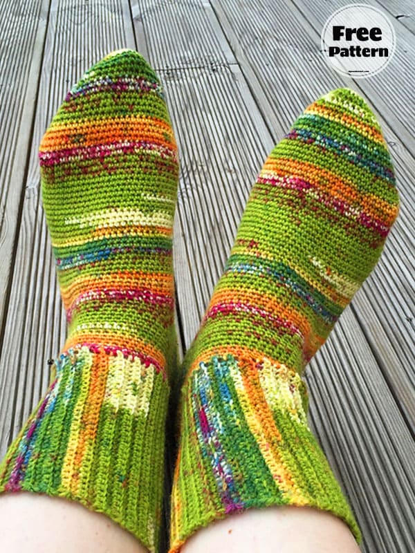 Colorful Free Crochet Sock Patterns 