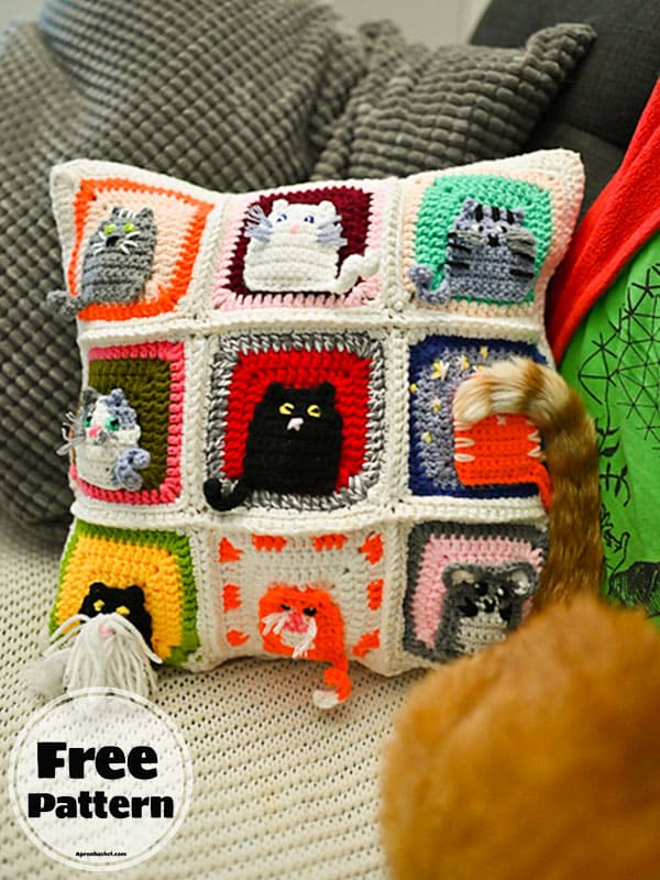 12+ Granny Square Crochet Pillow Pattern Free 