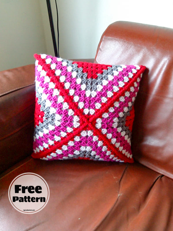 12+ Granny Square Crochet Pillow Pattern Free