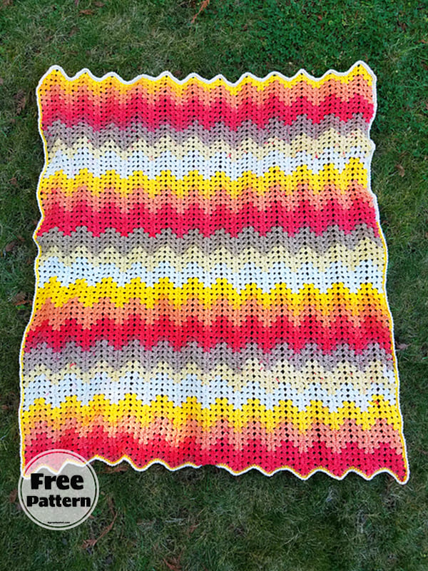 12 Afghan Stitch Crochet Blanket Pattern Free