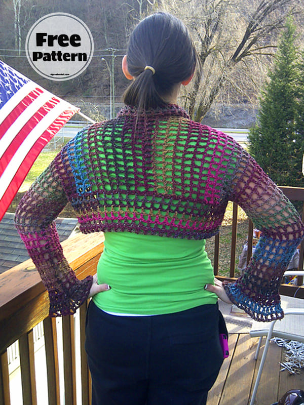 Fishnet Crochet Long Sleeve Shrug Pattern