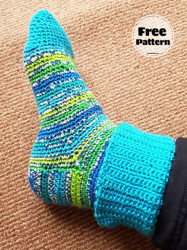 Flat Crochet Sock Pattern