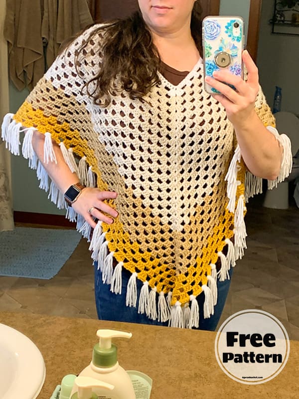 15+ Easy Crochet Poncho Pattern Free