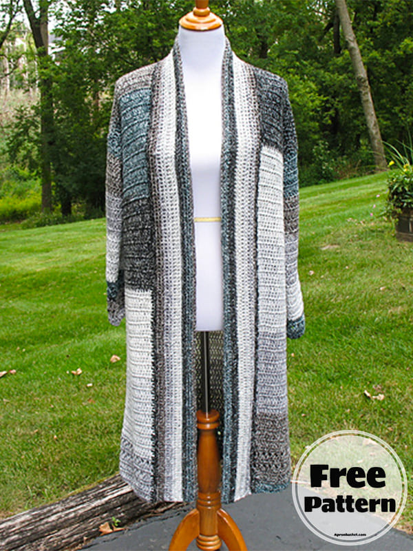 Longline crochet duster cardigan pattern