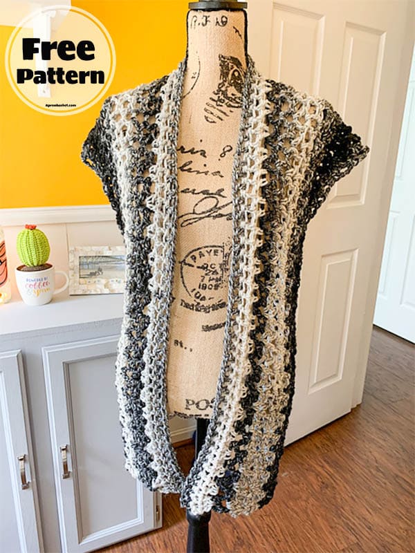 Poncho Long Crochet Vest Free Pattern