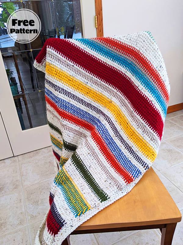 12 Afghan Stitch Crochet Blanket Pattern Free