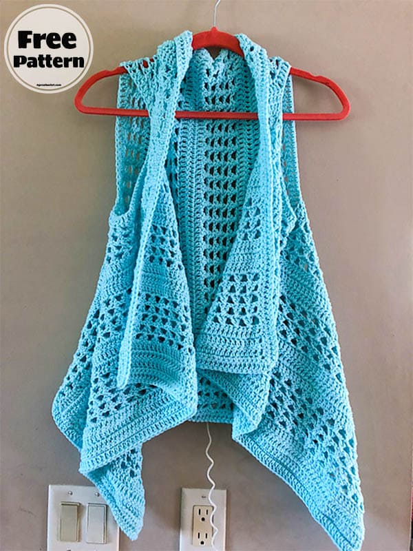 Summer Long Crochet Vest Free Pattern
