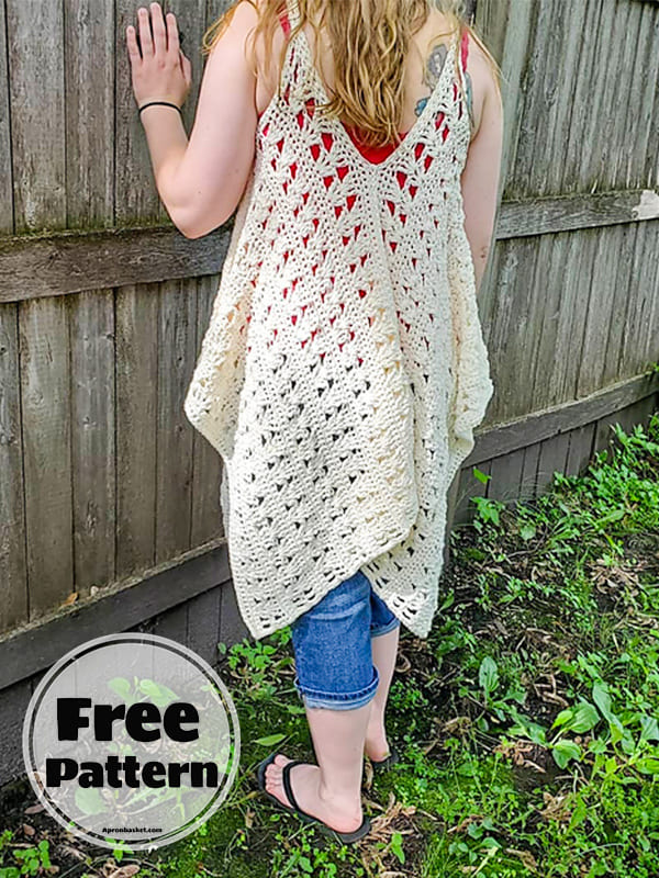 White Crochet Beach Dress Free Pattern