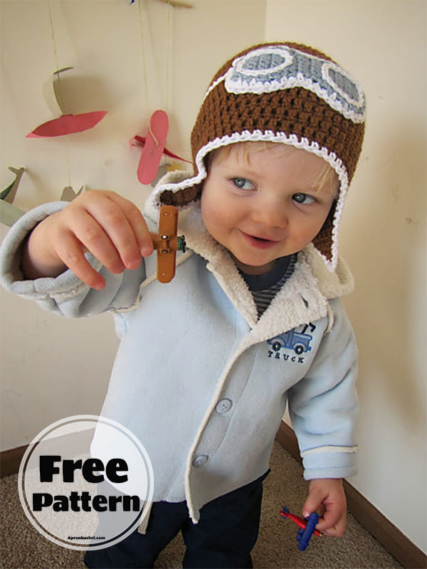 aviator crochet baby hat free pattern