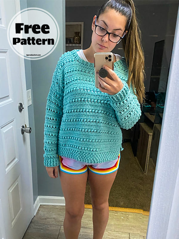 bead stitch crochet pullover sweater pattern