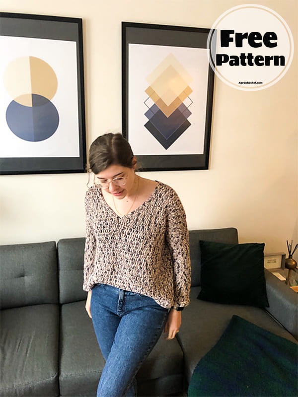 crochet v neck sweater pattern