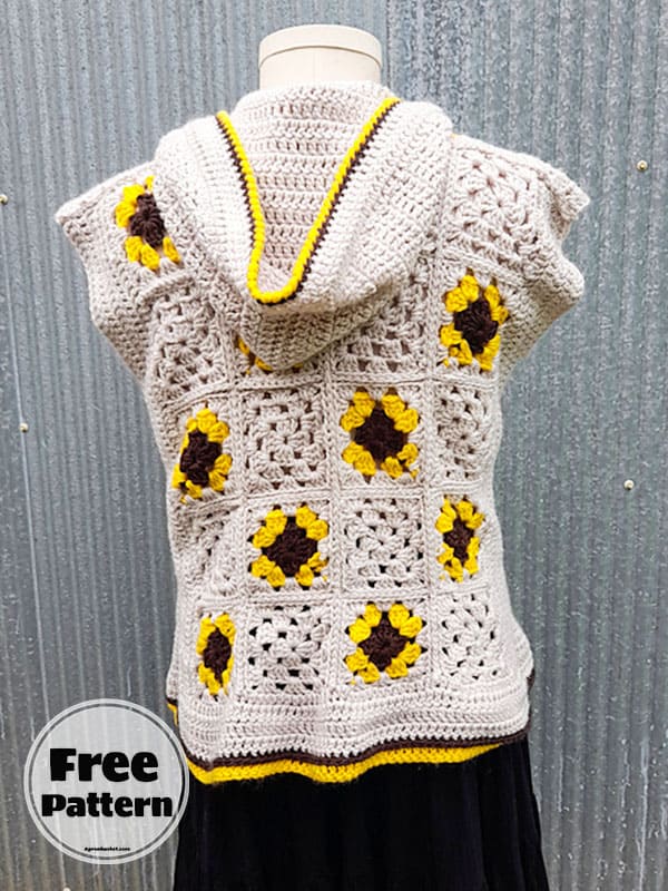 hooded granny square cardigan pattern
