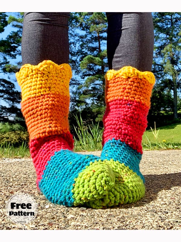 How To Crochet Slouchy Socks ?