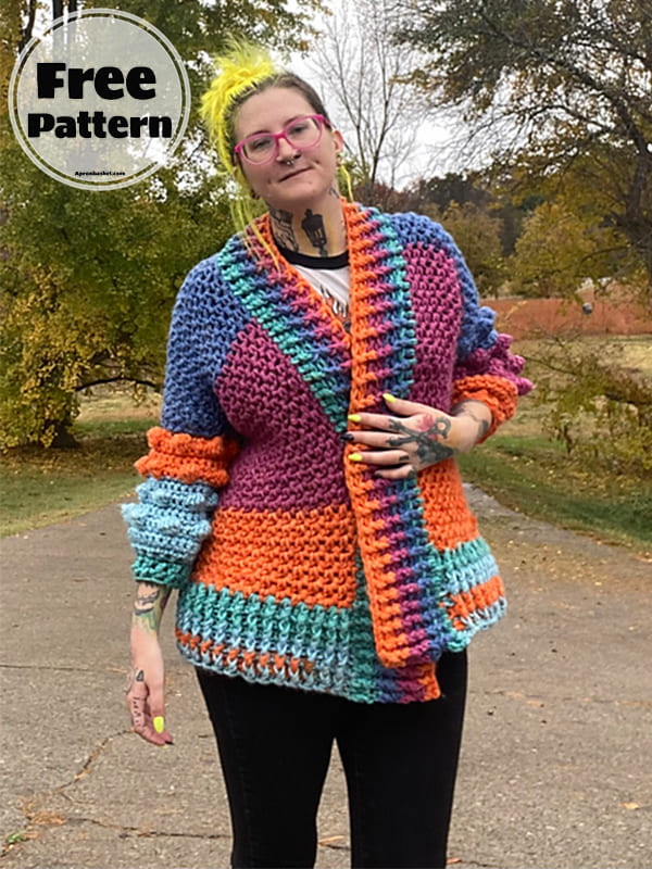 oversized bobble cardigan crochet pattern