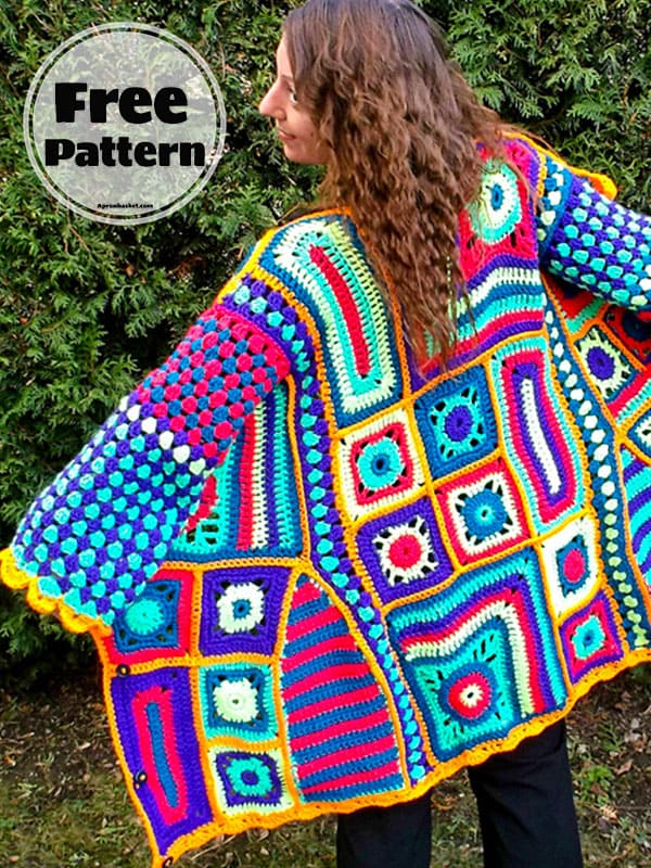 patchwork granny square cardigan pattern