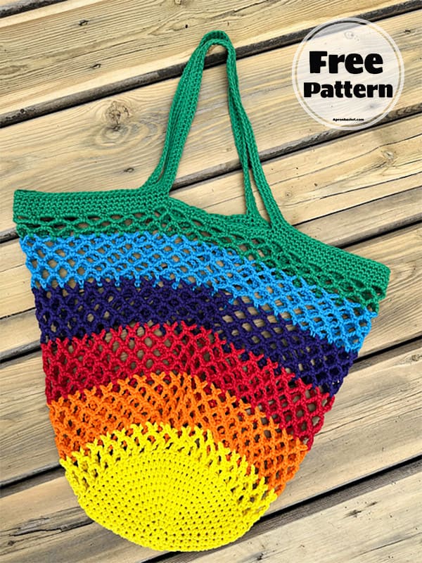 rainbow beach bag crochet pattern