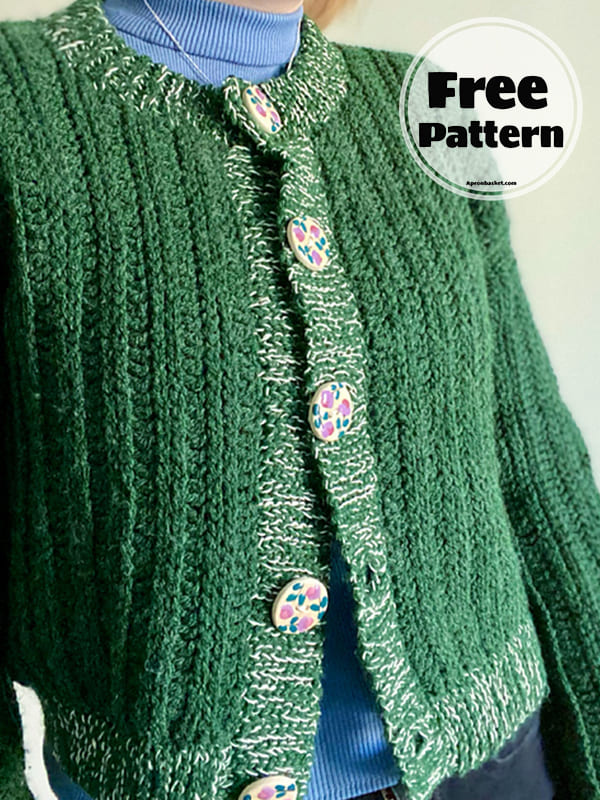 ribbed button cardigan crochet pattern