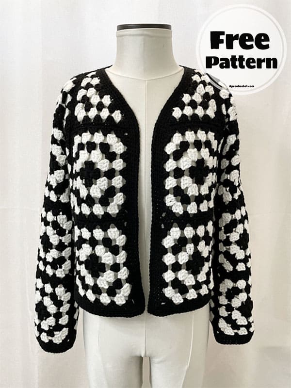 two color granny square cardigan pattern