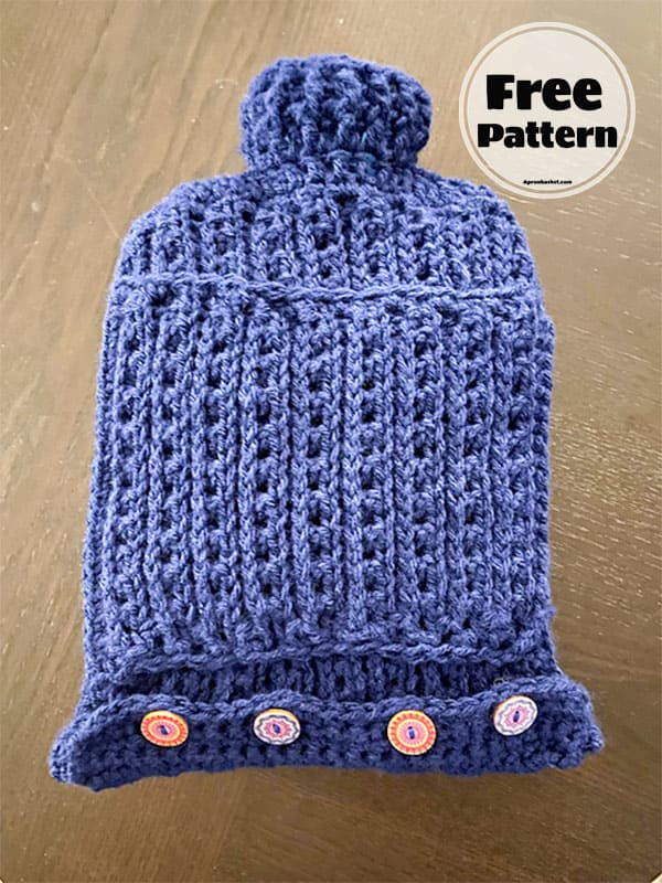 Free Crochet Hot Water Bottle Cover Pattern for beginners