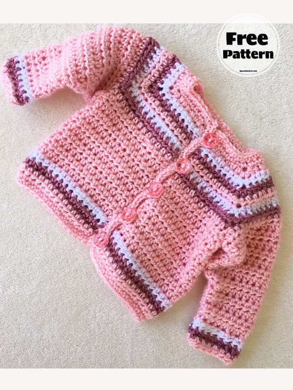 15+ Simple Baby Cardigan Crochet Pattern Free