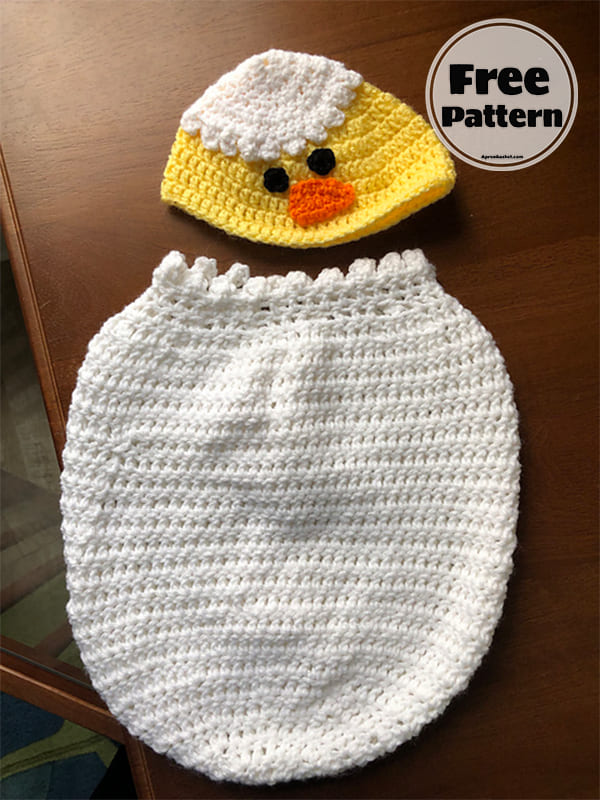 Chick Newborn Crochet Baby Cocoon And Hat