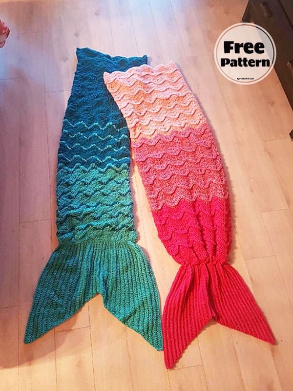 Mermaid Crochet Pattern Blanket Ripple 