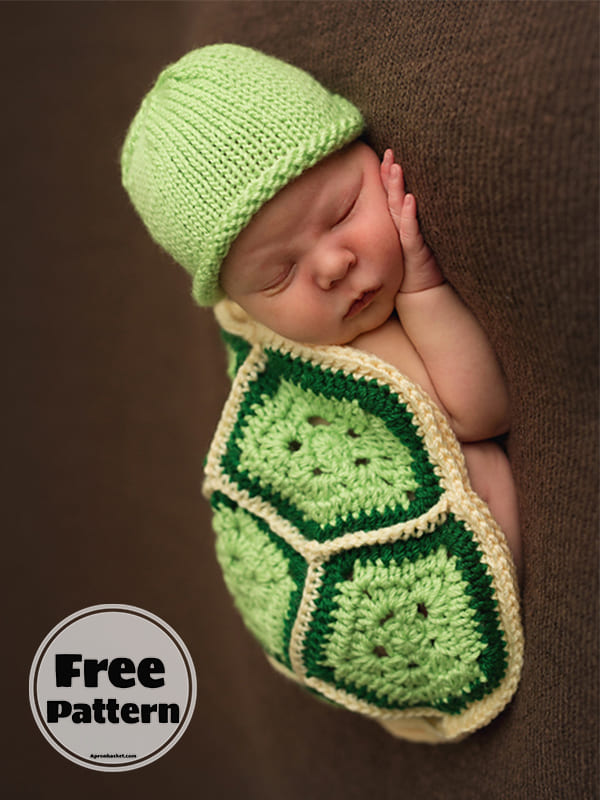 Turtle Crochet Baby Cocoon