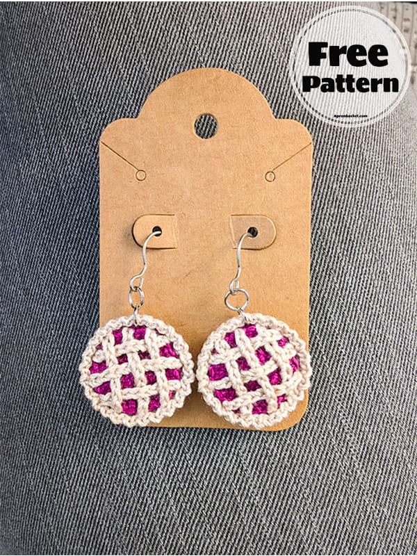 apple pie crochet earrings pattern