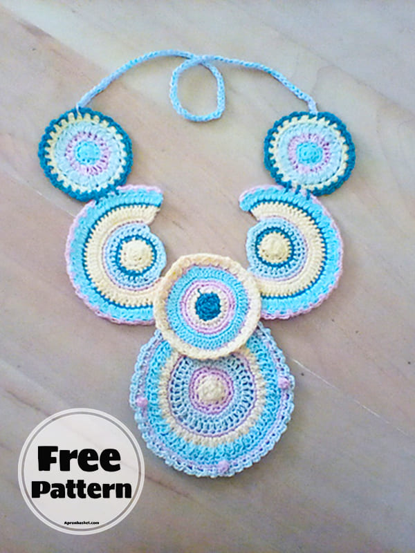boho circle crochet necklace pattern