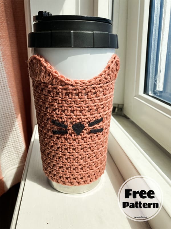 cat crochet mug cozy pattern