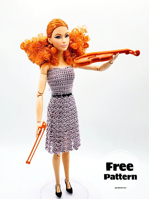 crochet barbie violinist clothes