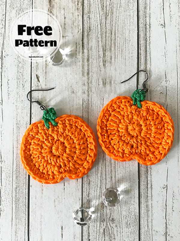crochet pumpkin earrings pattern
