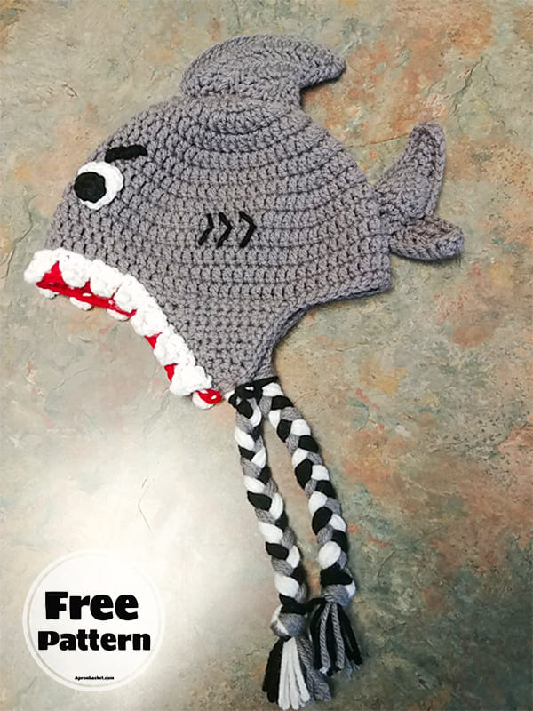 crochet shark hat pattern