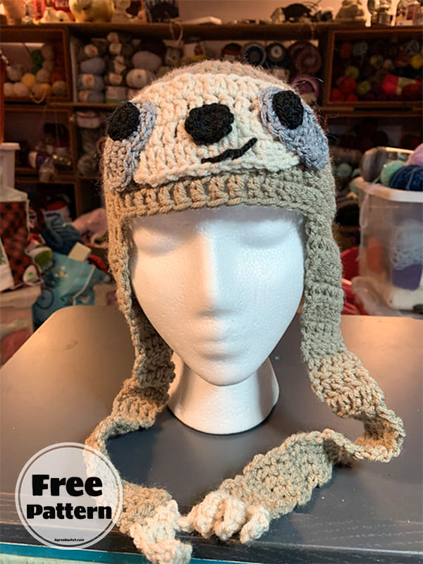 crochet sloth animal hat pattern