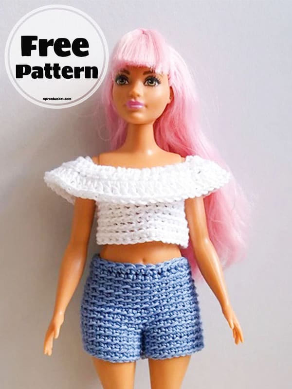 curvy crochet barbie shorts and top clothes