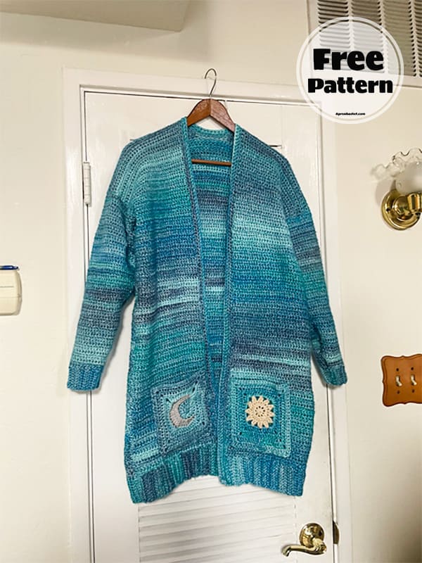 easy long crochet cardigan