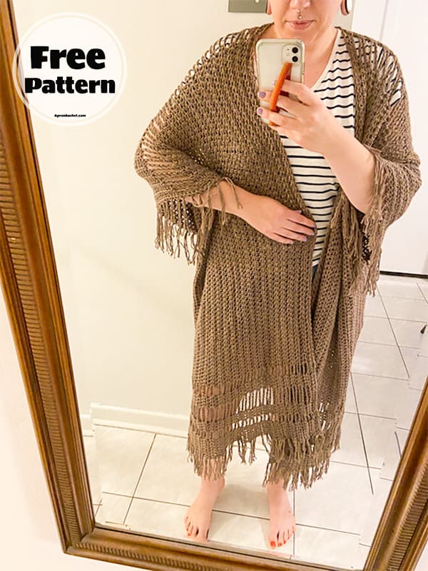 falling long crochet cardigan