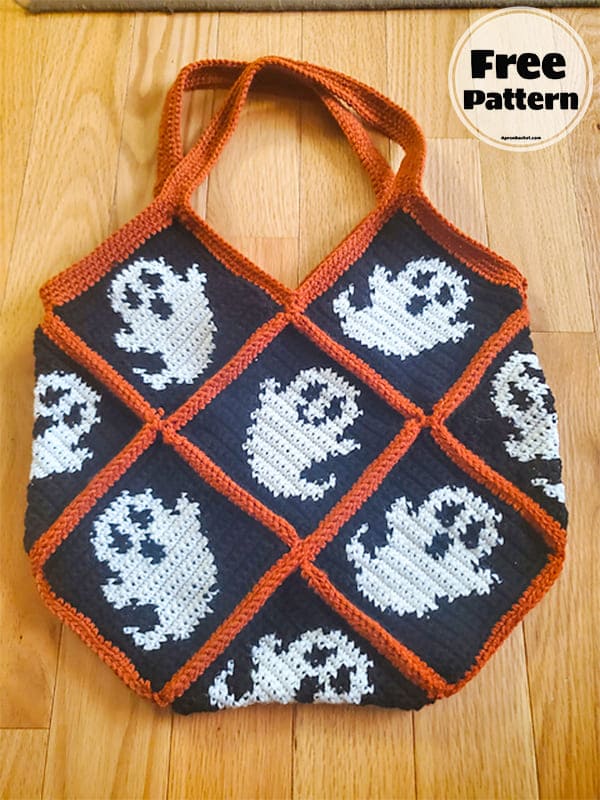 ghost crochet market bag