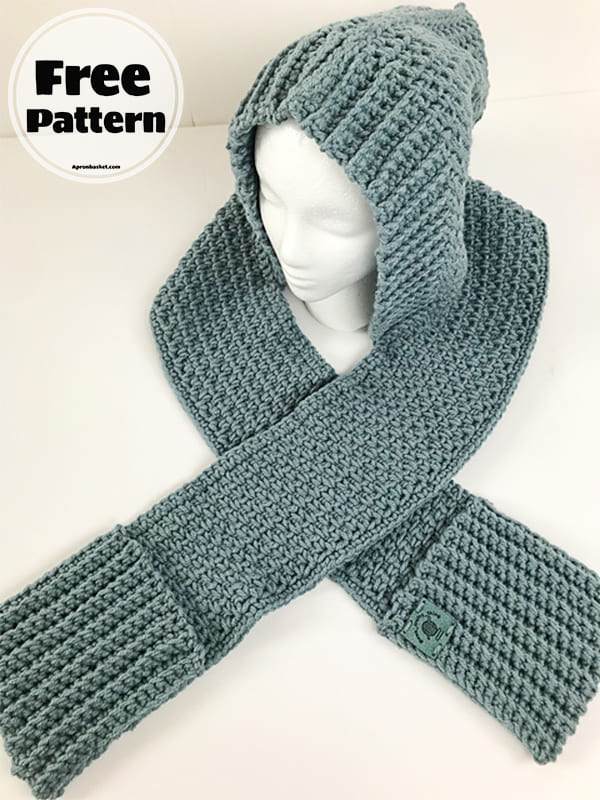 hooded scarf crochet pattern with pockets