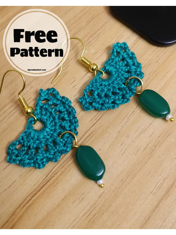 lace semi circle crochet earrings pattern
