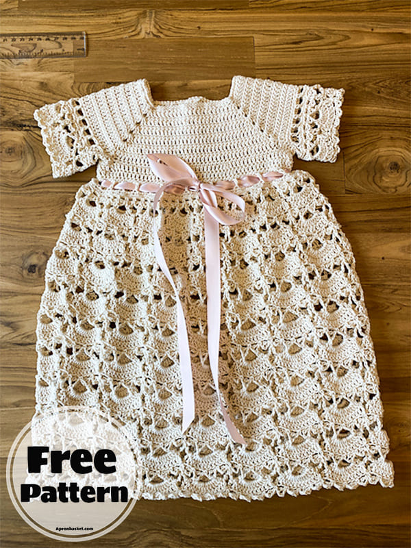 lacy charming crochet baby dress pattern