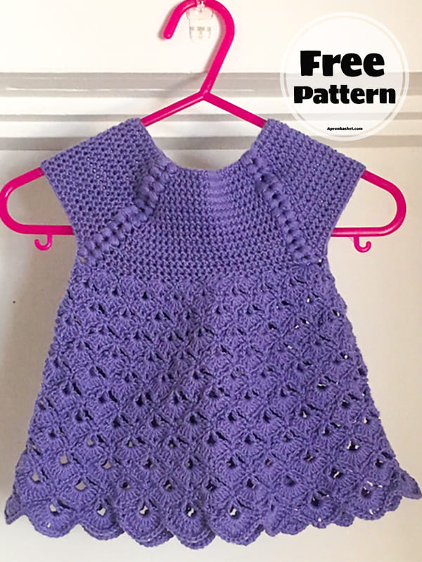 purple crochet baby dress pattern