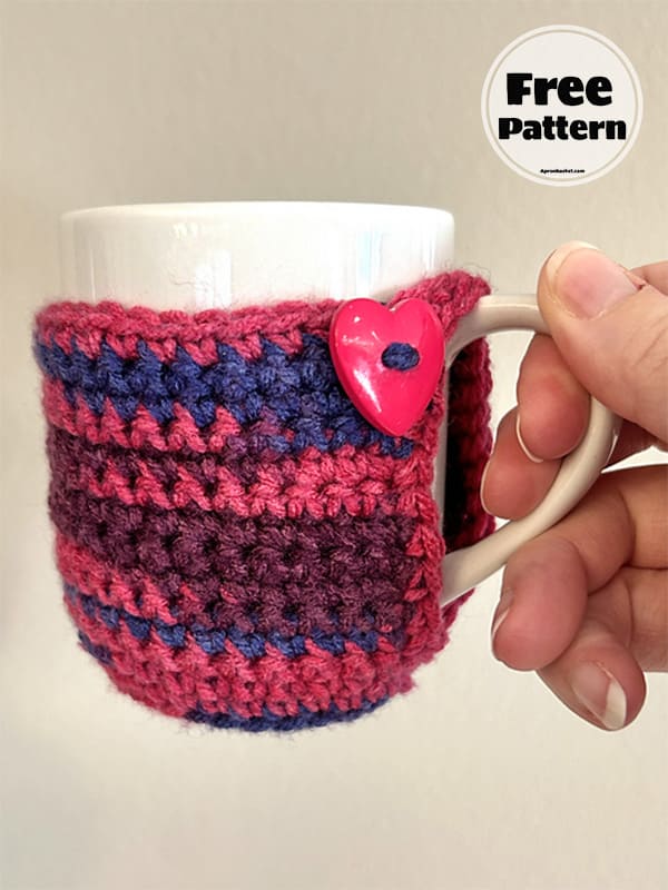 purple crochet mug cozy pattern