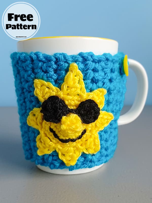 sun crochet mug cozy pattern