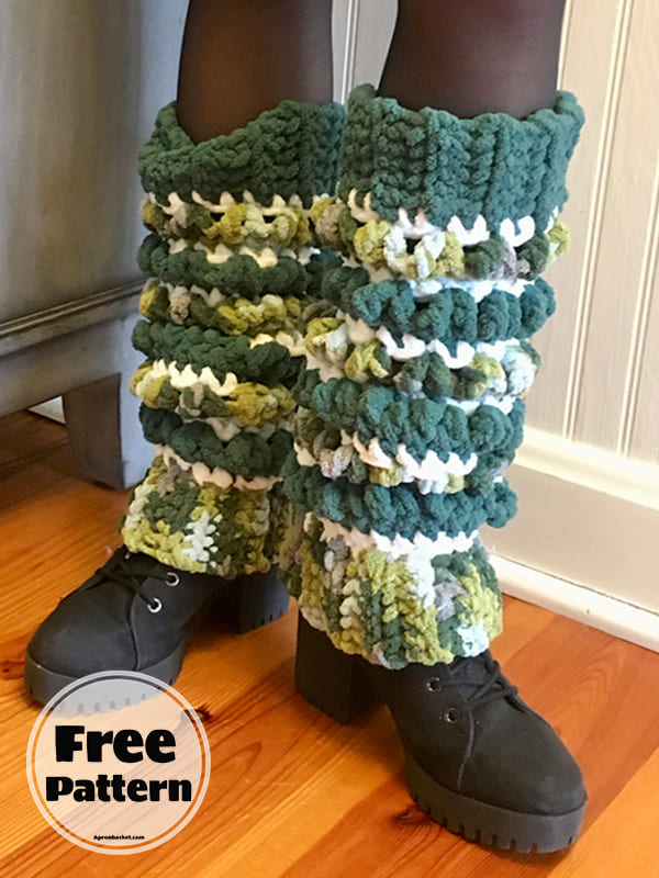 textured crochet leg warmers free pattern