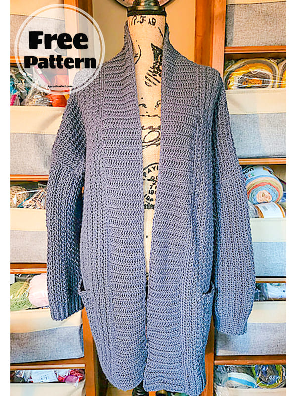 waffle crochet cardigan