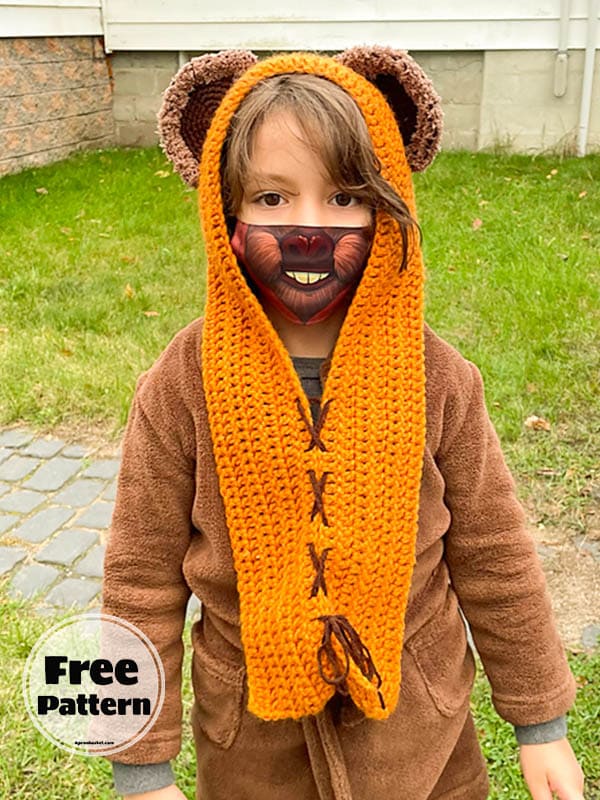 Bear Ears Free Scarf Hoodie Crochet Pattern PDF