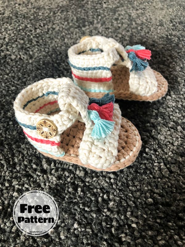 Bohemian Crochet Baby Sandals Free Pattern